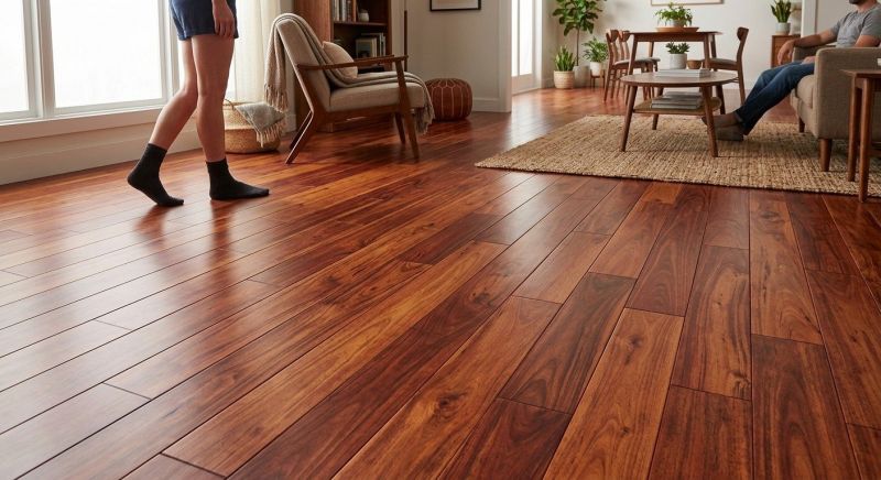 Cherry Floor Installation in Buxton, ME