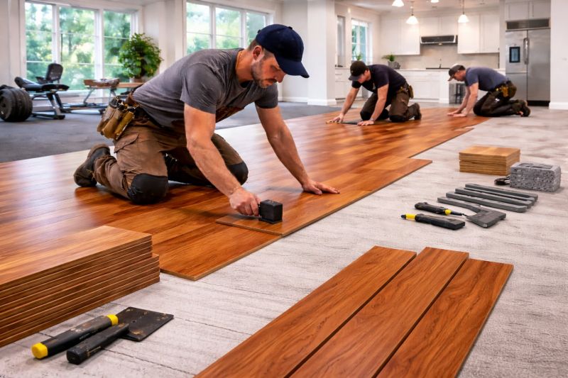 Cherry Floor Installation in Kennebunkport, ME