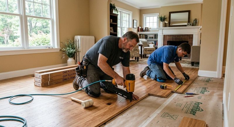 Oak Floor Installation in North Waterboro, ME