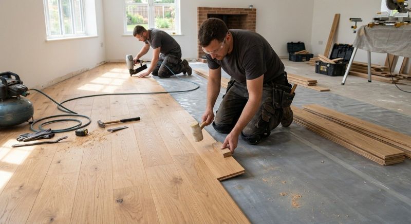 Oak Floor Installation in Saco, ME