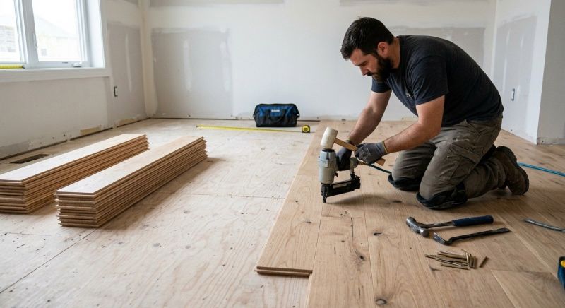 Oak Floor Installation in Windham, ME