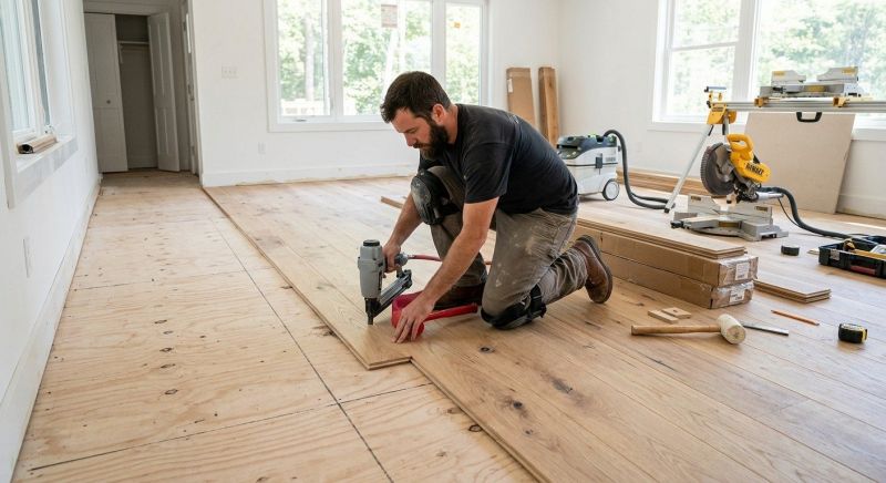 Oak Floor Installation in Windham, ME