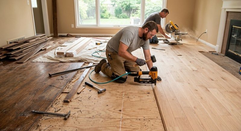 Oak Floor Installation in Windham, ME