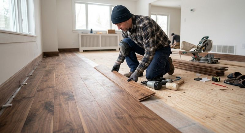 Walnut Flooring Installation in South Portland, ME