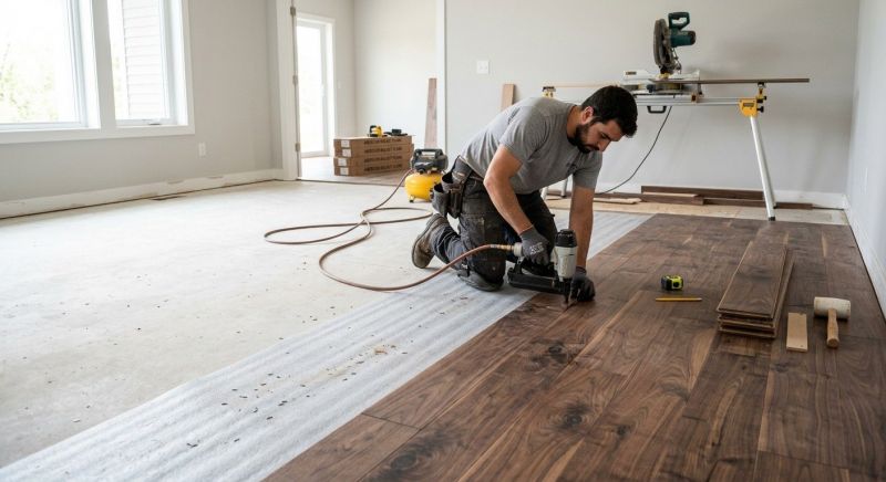 Walnut Flooring Installation in South Portland, ME