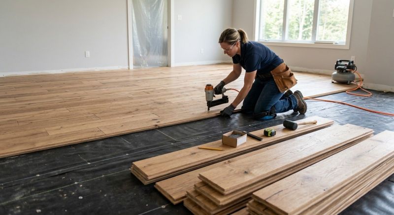 Wide Plank Floor Installation in South Portland, ME